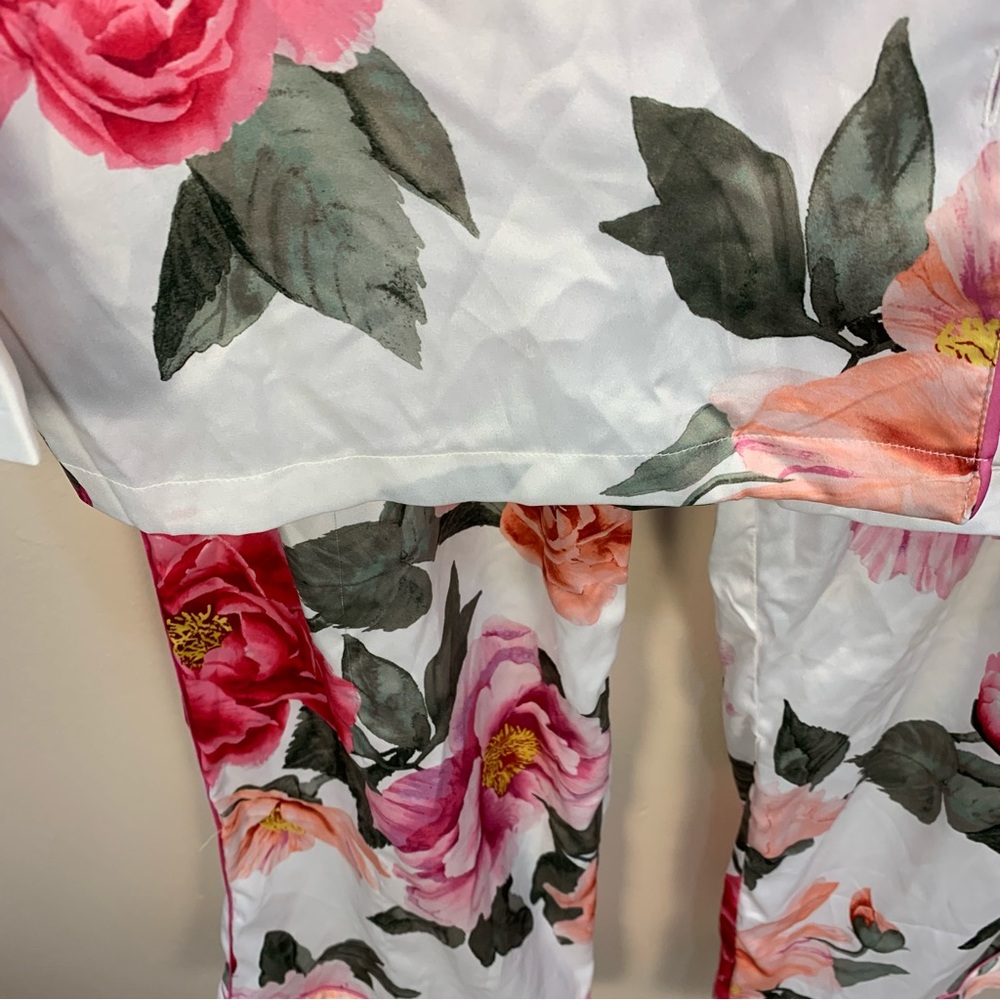 Victoria Secret Floral Satin 2 Set Pajama Top Pants - Picture 8 of 15